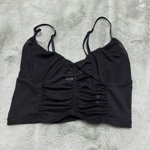 Garage black crop tank